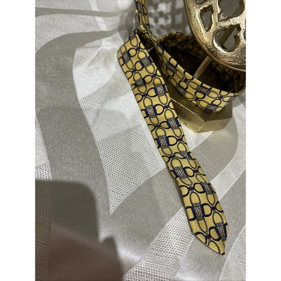 Burberry Vintage Neutral Kensington Check Plaid Equestrian Silk Long Wide Tie - Picture 3 of 7